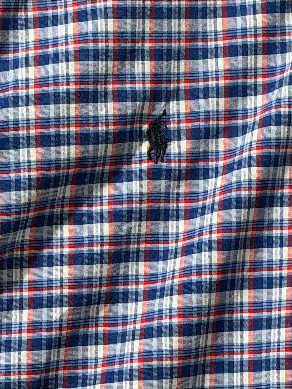 Boys Ralph Lauren Blue, White & Red Plaid Cotton Button-Down Shirt
